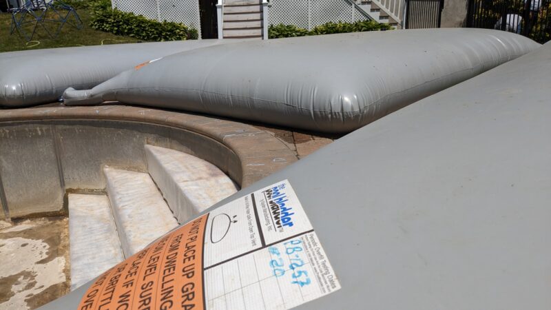 Kayden pool bladders during pool renovation and pool repair